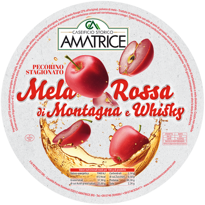 PECORINO MELA ROSSA di MONTAGNA e WHISKY spicchio SV da 0,5 kg circa